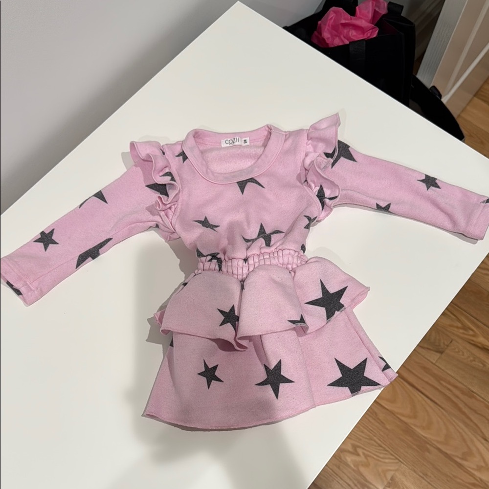 Pink Star Patterned Dress
